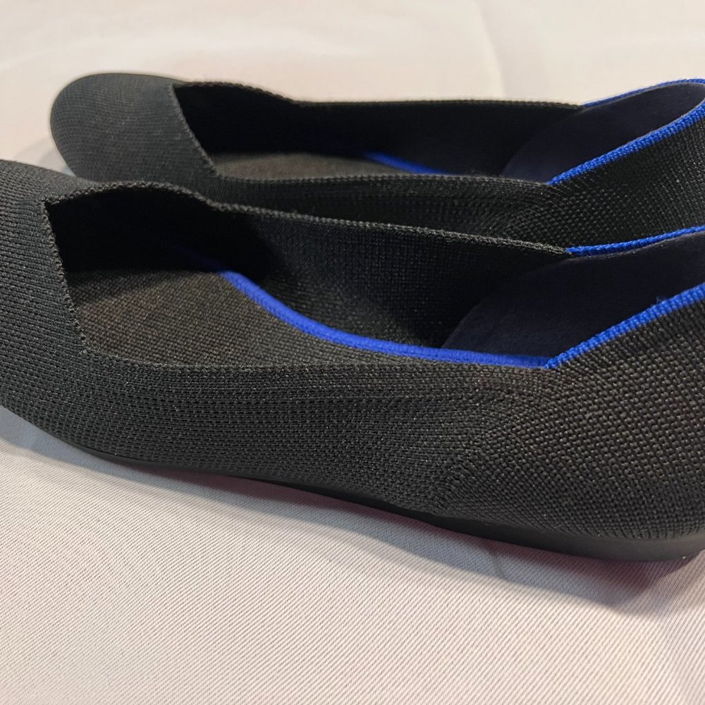 Rothy's The Flat in Black Solid Ballet Shoe Size 8.5 New in Box - Picture 9 of 11